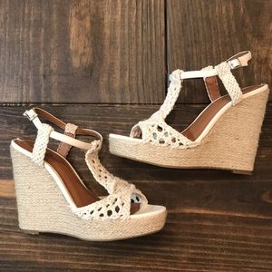 Lucky Brand Macrame Wedge Sandals